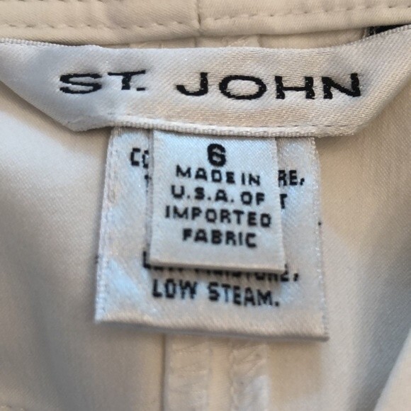 ST JOHN SIZE 6 WHITE STRAIGHT LEG CROPPED CAPRI PANTS - Picture 9 of 10